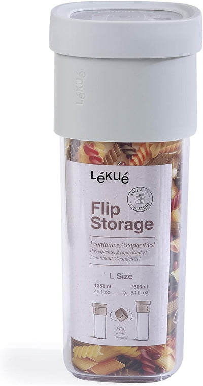 Lékué Vorratsdosen Flip Storage Set, Grün, LM Set L/M Grün, Set L/M Grün