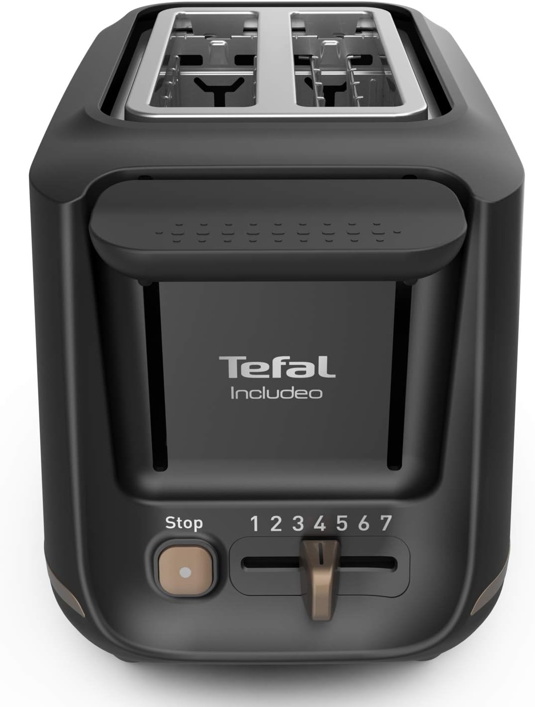 Tefal Toaster mit 2 Schlitzen, inkl. Magnetklammern, grosse Bedienelemente, 7 Bräunungsstufen, herau