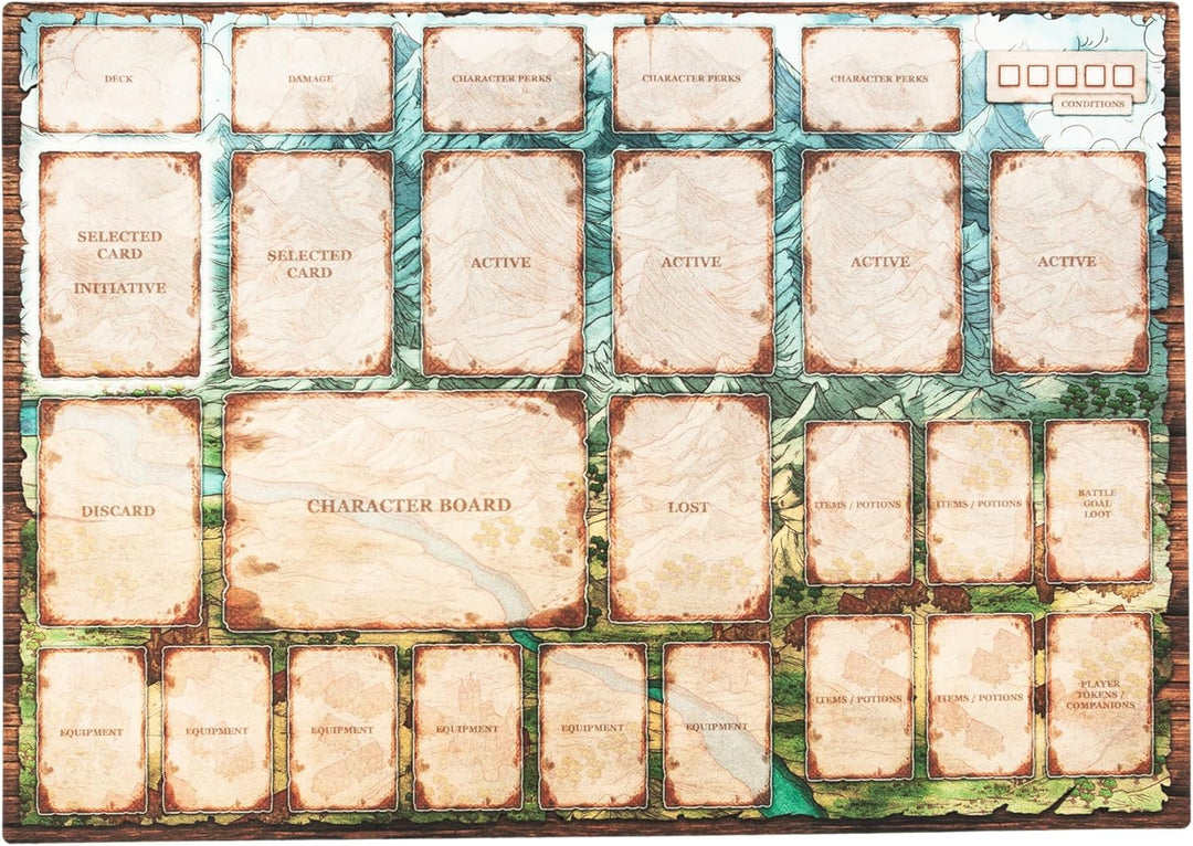 Spielmatte für Gloomaven/Frostheaven 18,5" x 13" / 47x33 cm - Gummimatte für Brettspiele