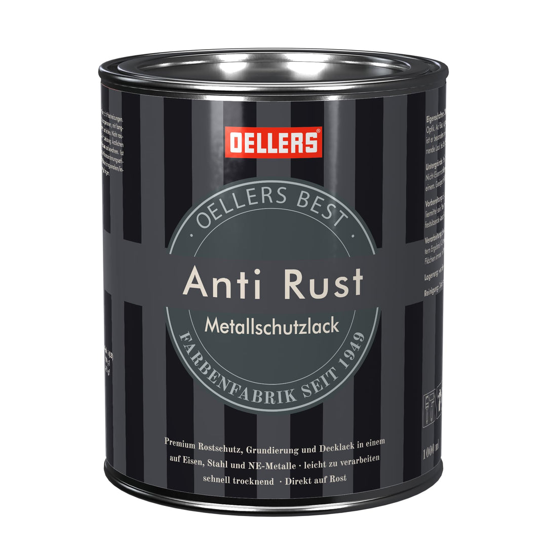 OELLERS Best Anti-Rust, 3in1 Metallschutzlack, 1l, RAL 5010 Enzianblau | Grundierung, Decklack &amp; Ros