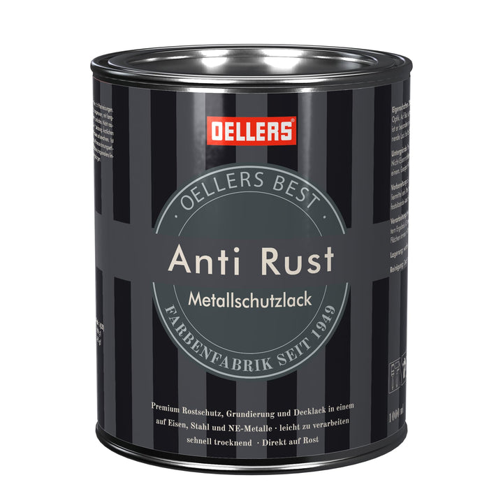 OELLERS Best Anti-Rust, 3in1 Metallschutzlack, 1l, RAL 5010 Enzianblau | Grundierung, Decklack &amp; Ros