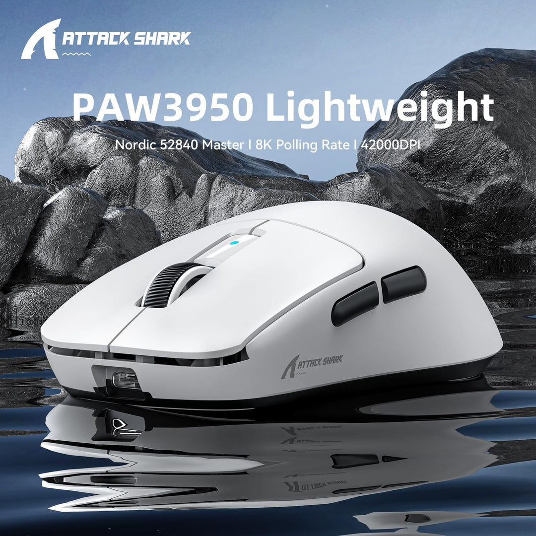 MAMBASNAKE x Attack Shark R6 Superlight Gaming Mouse, PixArt PAW3950MAX Sensor, 8K Wireless/BT/2.4G,