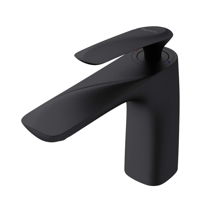 doporro Design Armatur Wasserhahn Bad Schwarz Matt | Waschtischarmatur für Waschbecken | Waschbecken