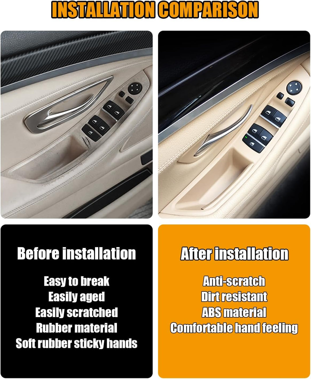 TZYSZDB Autotürgriff 7er Set f10 Türgriff für BMW 5er Türseitengriff BMW 520 523 525 528 530 535 Fen