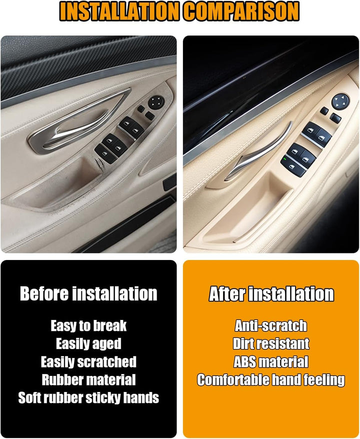 TZYSZDB Autotürgriff 7er Set f10 Türgriff für BMW 5er Türseitengriff BMW 520 523 525 528 530 535 Fen