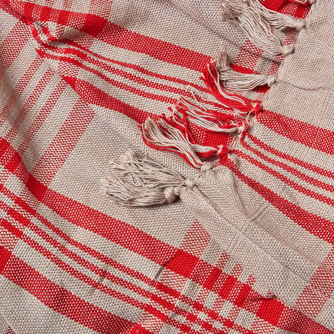 Homescapes extra grosse Tagesdecke mit Tartan-Muster, Sofa-Überwurf 255 x 360 cm mit Fransen, weiche