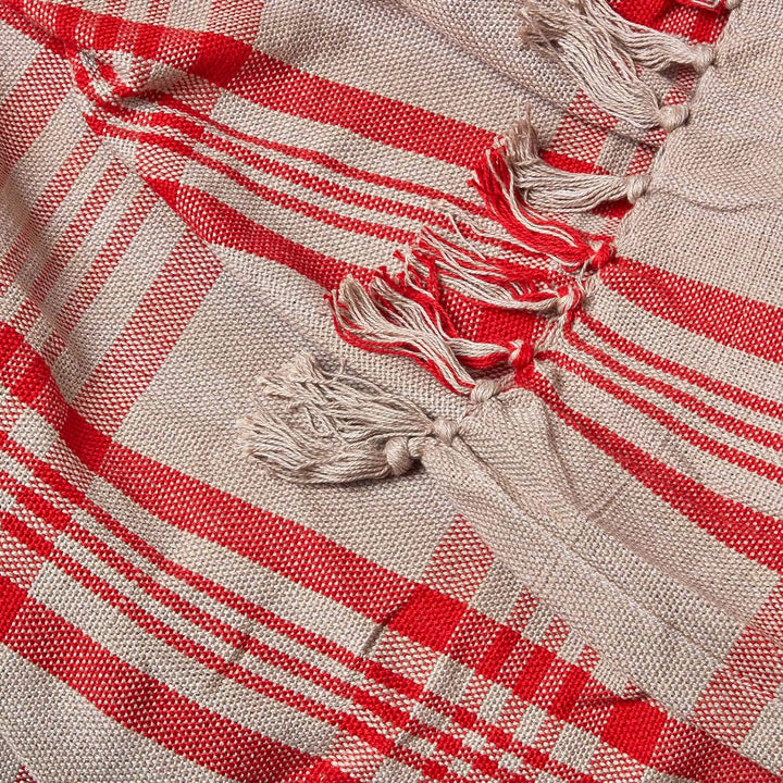 Homescapes extra grosse Tagesdecke mit Tartan-Muster, Sofa-Überwurf 255 x 360 cm mit Fransen, weiche