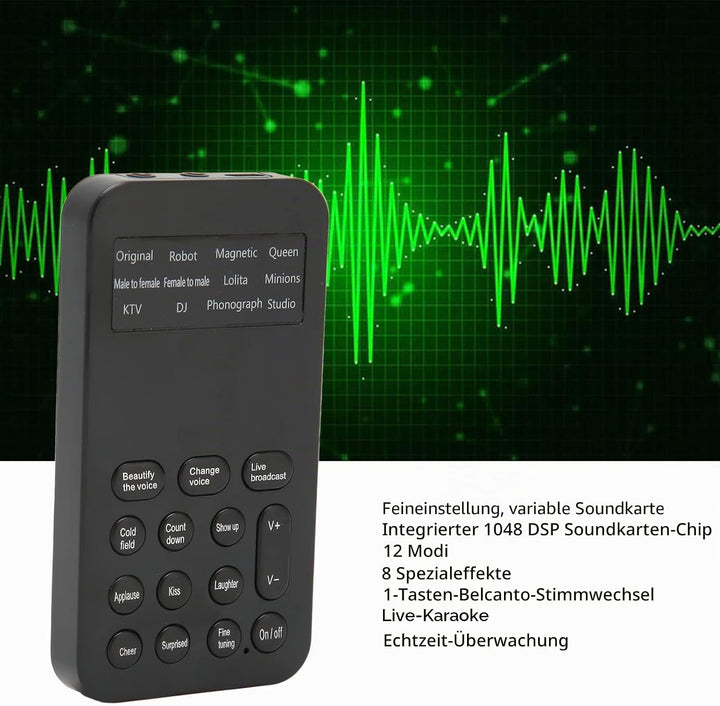 Ghostface Voice Changer, Handheld Microphone Voice Changer, Portable Voice Changer Device, with 8 So