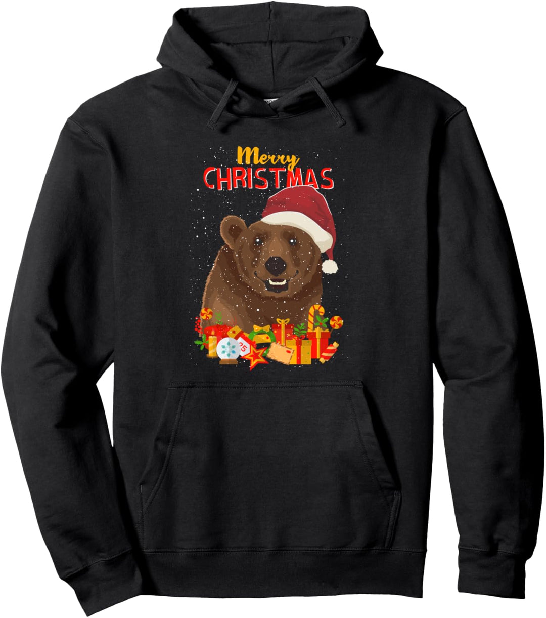 Merry Christmas Grizzly Bär Bären Ugly X-Mas Sweater Santa Pullover Hoodie