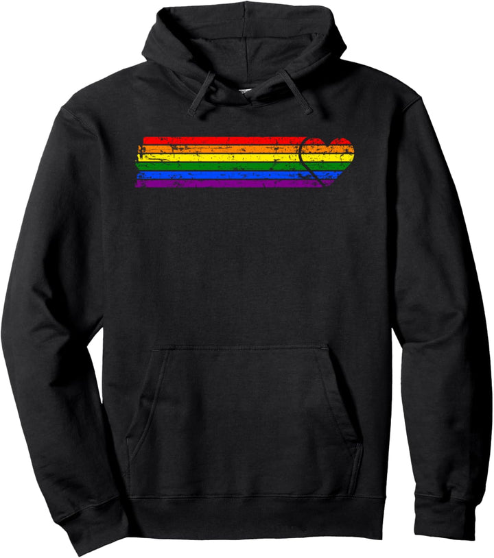 Gay Pride LGBT Flagge Regenbogen Herz Pullover Hoodie
