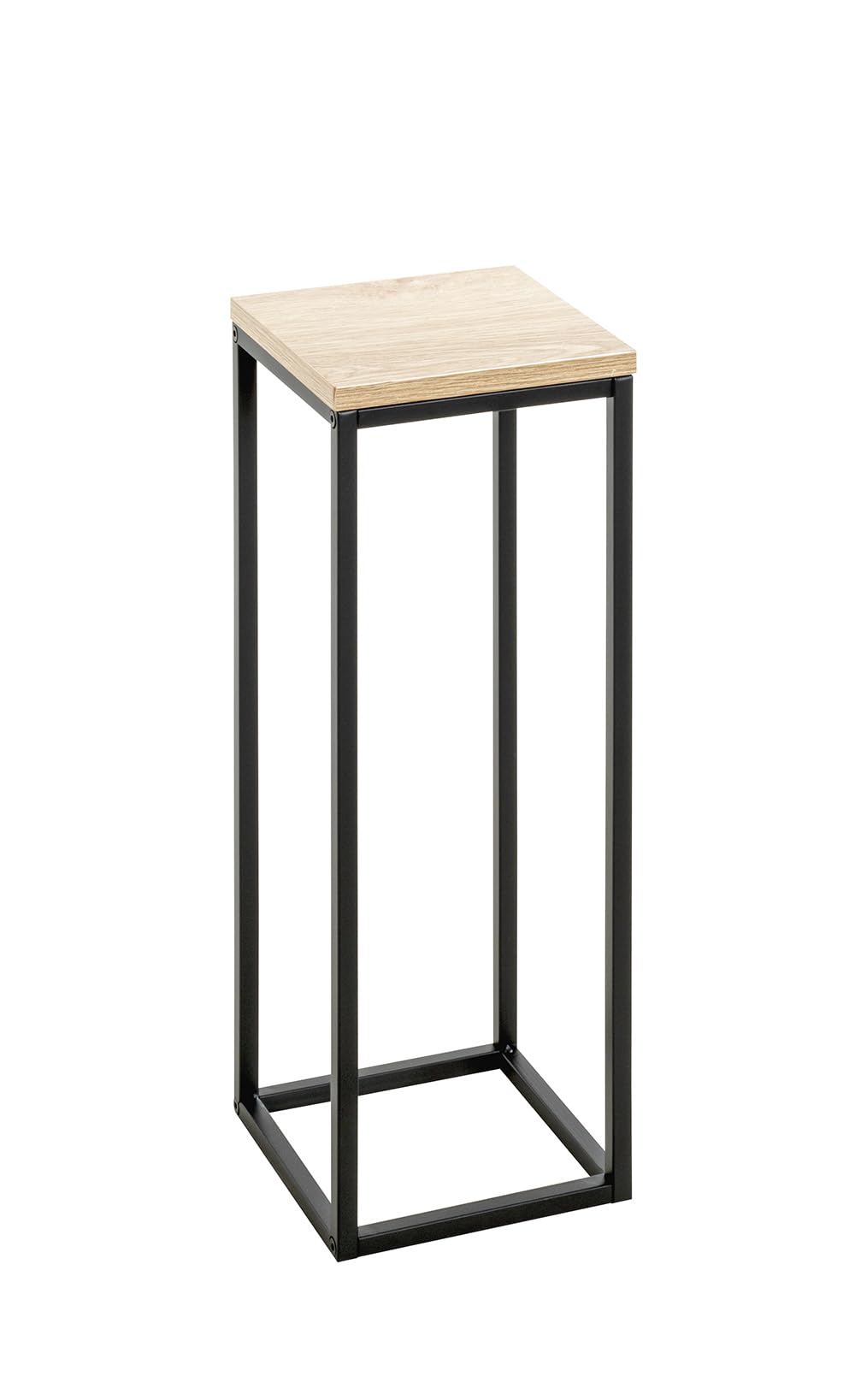 HAKU Blumensäule Eiche Natur, schwarz, MDF, Metall - Masse: B 19 x H 54 x T 19 cm, Style: Modern, B