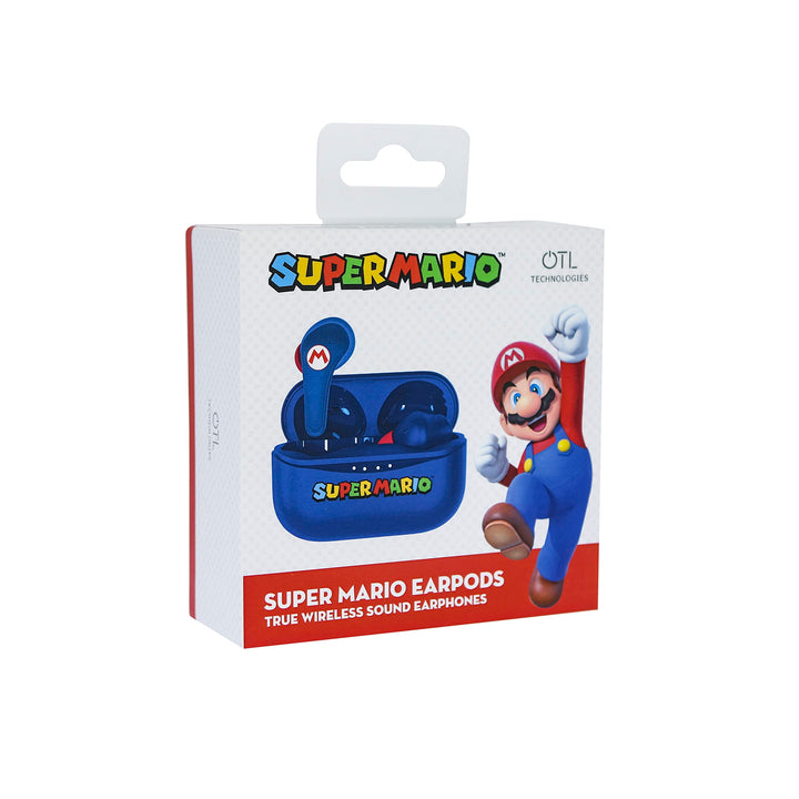 OTL Technologies Bluetooth-Kopfhörer V5.3 Super Mario mit Ladebox, Blau