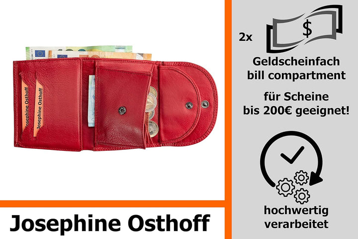 Josephine Osthoff Geldbörse Damen Leder Gross Portemonnaie KleinGeldbörse Herren Kreditkartenetui Mü