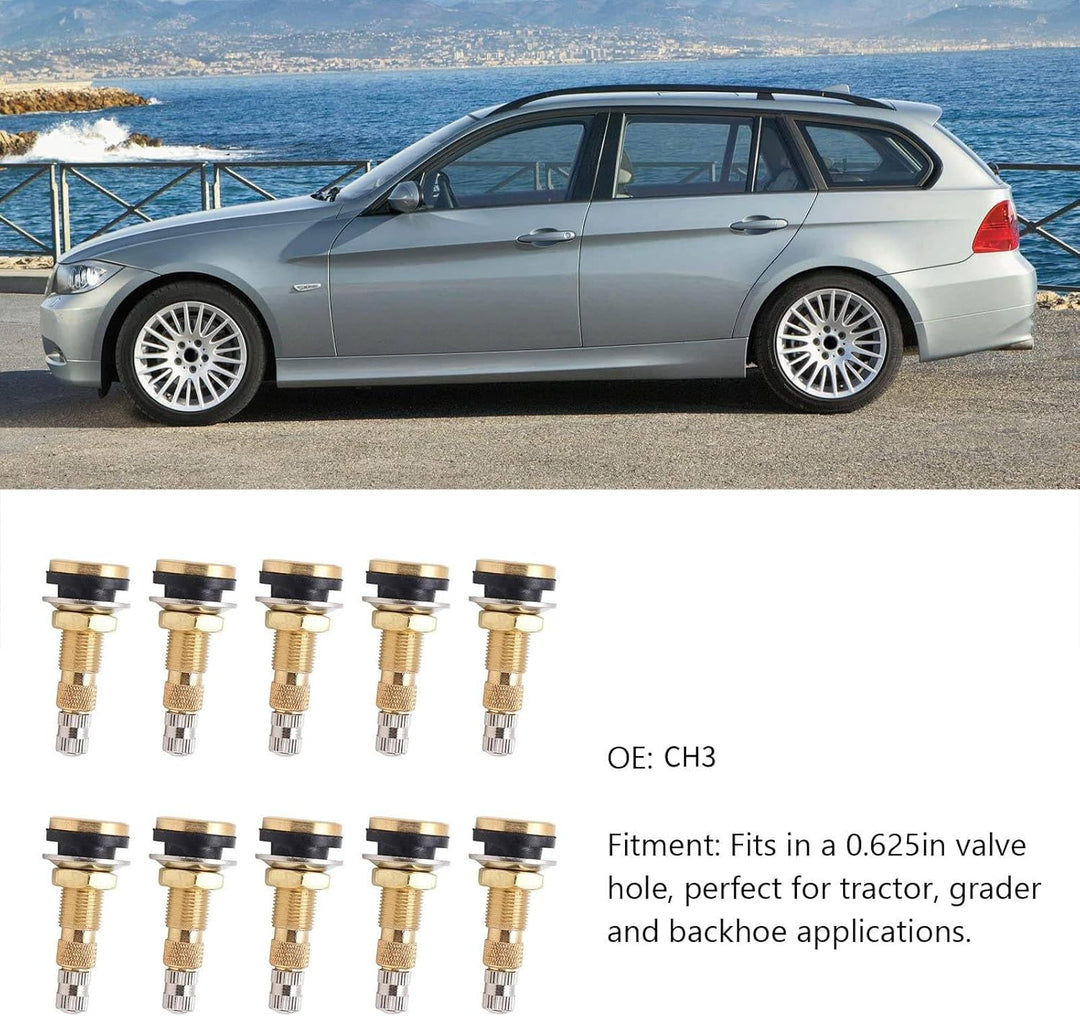 BOROCO 10pcs 1 7/8in TR618A Luft Flüssigkeit Wasser Tubeless Reifenventil Vorbauten für Traktor 0.62