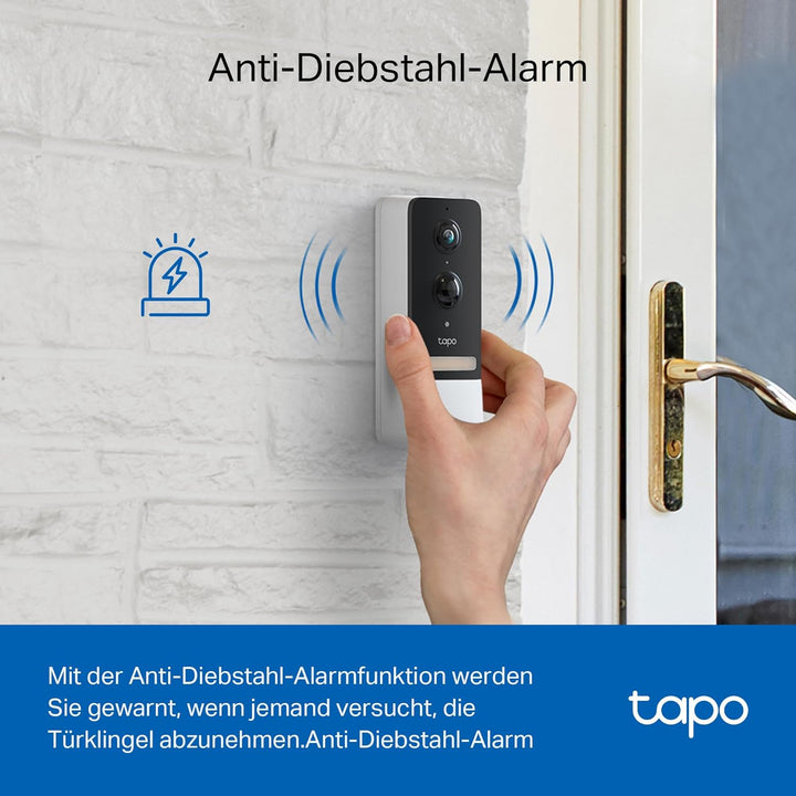 Tapo D230S1 Video-Türklingel Akku (Video Doorbell) | Türklingel mit Kamera, 2K 5MP, Farbe Nachtsicht