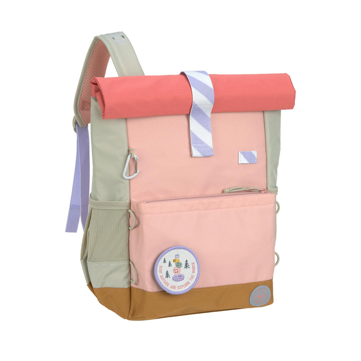 LÄSSIG Kinderrucksack mit Brustgurt, wasserabweisend, 12-15 Liter/Medium Rolltop Backpack Sunny Expl
