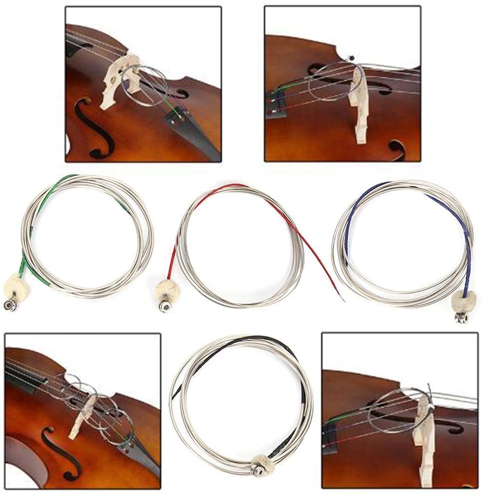 Cello Saiten Komplettsatz Stahlseil Kern Universal Cellosaiten für Professionelle Musikinstrumente D