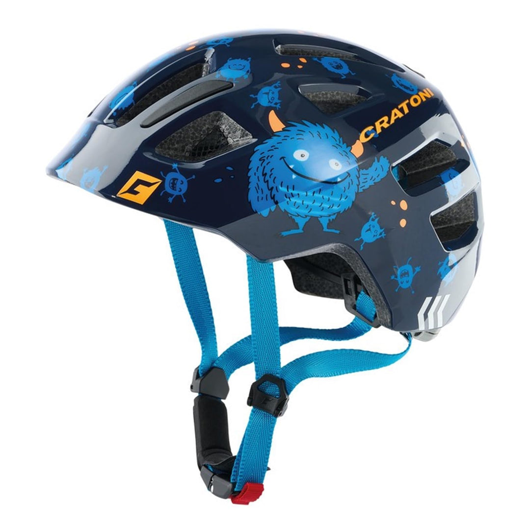 Cratoni Unisex Jugend Maxster Fahrradhelm, Monster/Blau Glänzend, S/M