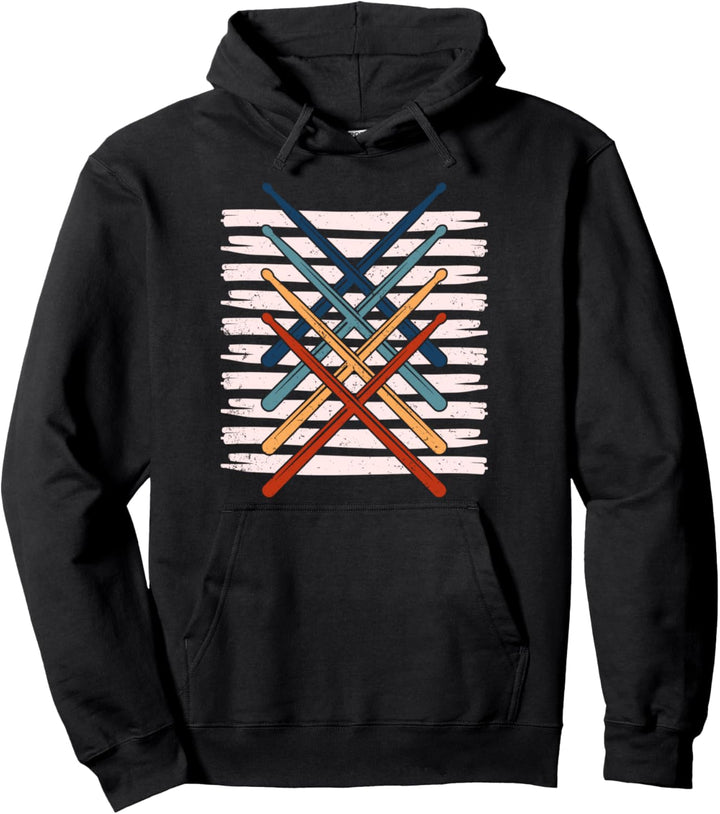 Retro Drumsticks Schlagzeug Pullover Hoodie