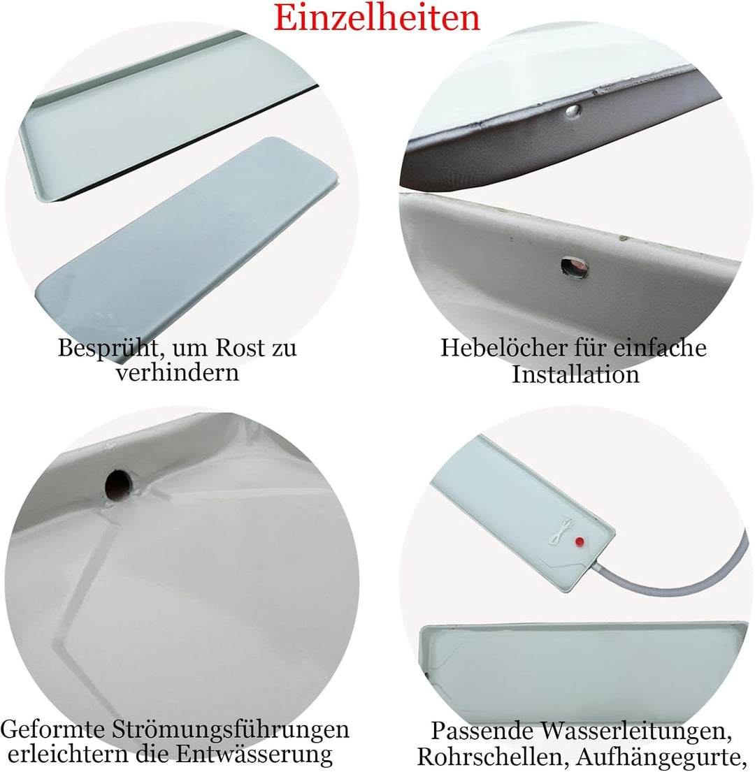 Auffangwanne mit Ablauf 35.8×9.44in, Innen und Aussengeräte Klimaanlage kondensatablaufwanne für HVA