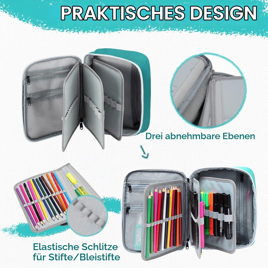 VASCHY Grosse Federmäppchen, Multi Fächer Mäppchen Organizer 72 Stück Etui Schule Federmappe Federta