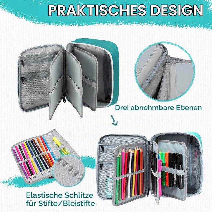 VASCHY Grosse Federmäppchen, Multi Fächer Mäppchen Organizer 72 Stück Etui Schule Federmappe Federta
