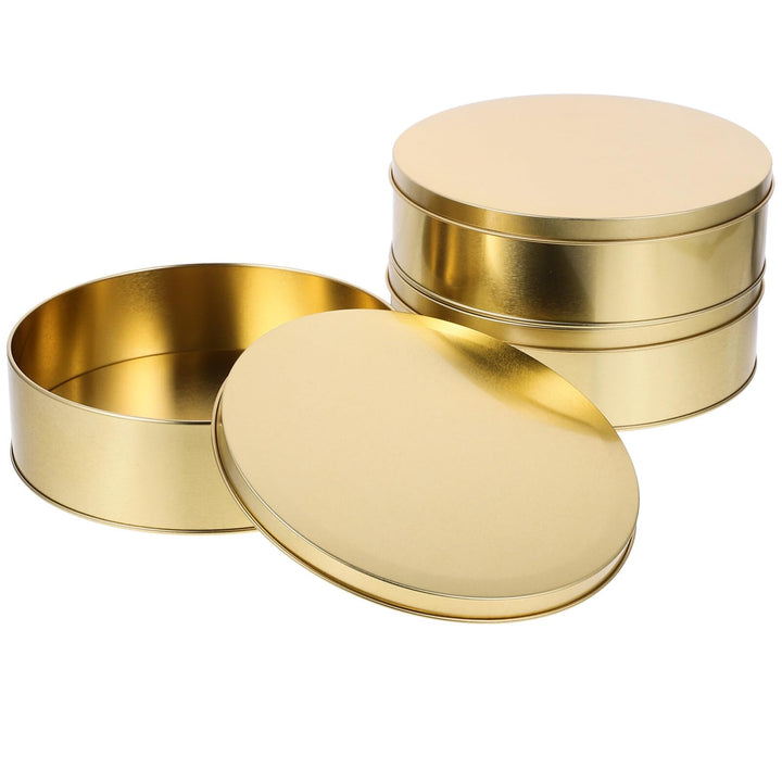Kichvoe 3er Set Keksdose Metall Mit Deckel 6.5 Zoll Rund Golden Plätzchendose Für Aufbewahrung Von K
