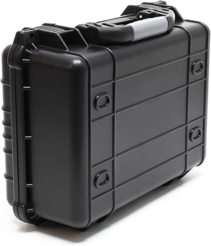 Wiltec Universalkoffer 40,6x33x17,4 cm schwarz, Schutzkoffer Wasserdicht mit Druckausgleichsventil &