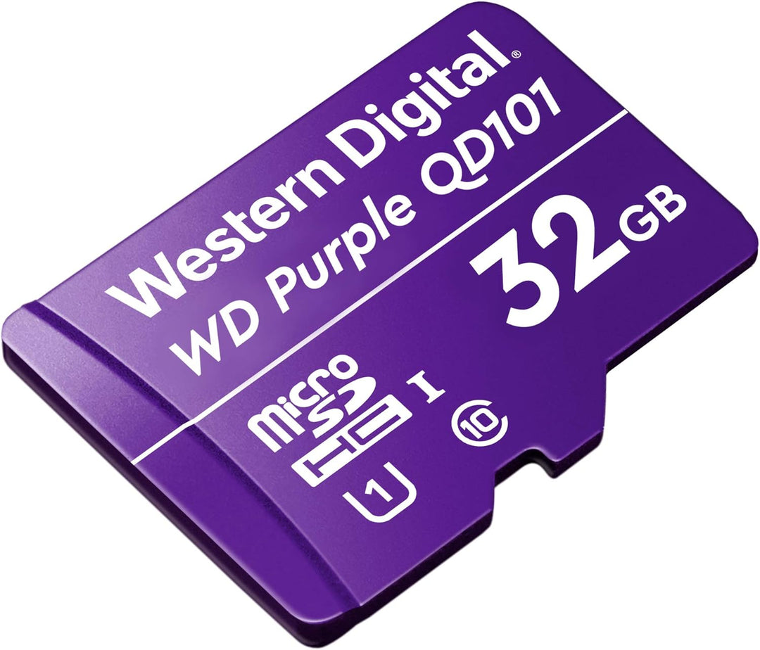 Western Digital WD Purple SC QD101 32GB Smart Video Surveillance microSDHC Card, Ultra Endurance Up
