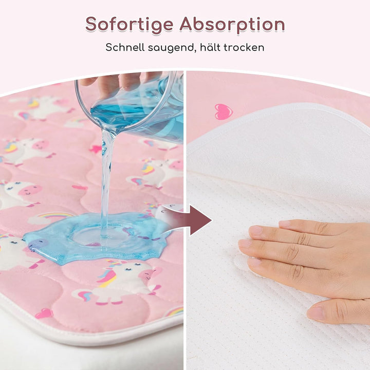 2er-Pack Bettunterlage Wasserdicht Kinder, Waschbar PIPI Unterlage Bett Kinder, Betteinlage Inkontin