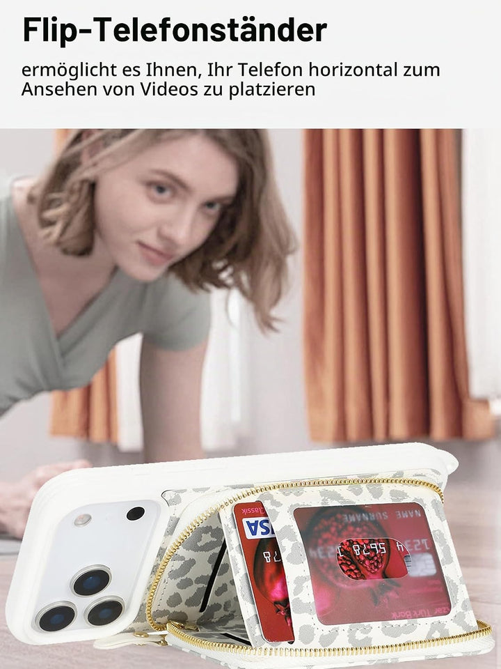 ELTEKER Handyhülle für iPhone 17 Pro Max Hülle mit Band Verstellbarem Schultergurt, Reissverschluss