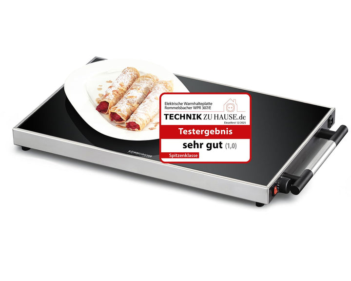 ROMMELSBACHER Warmhalteplatte WPR 307/E - Gastro, Edelstahl, Sicherheits-Floatglas, stufenlos regelb