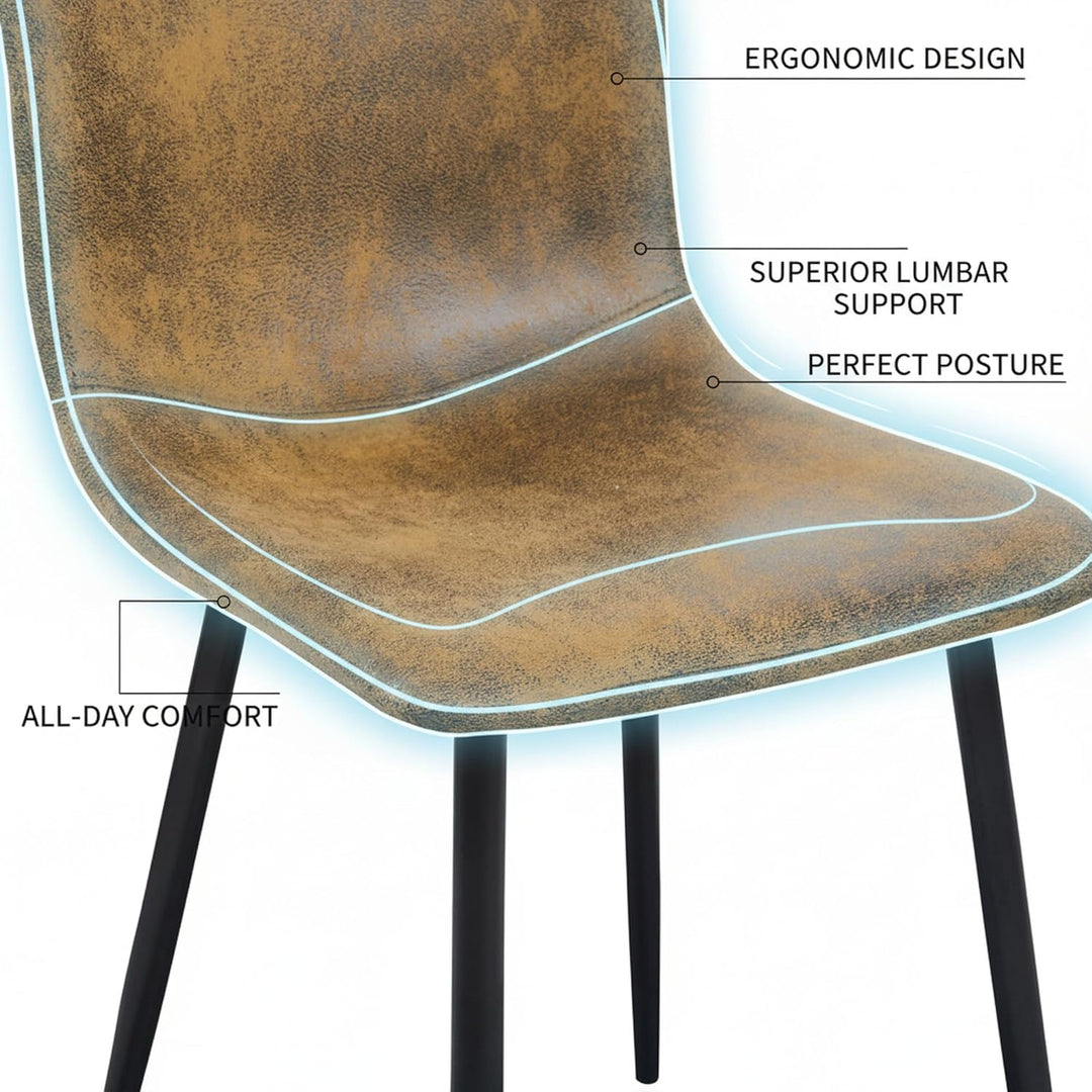 FurnitureR Esszimmerstühle 4er Set Wildleder Küchenstühle mit Metallbeinen Schlafzimmer Wohnzimmerst