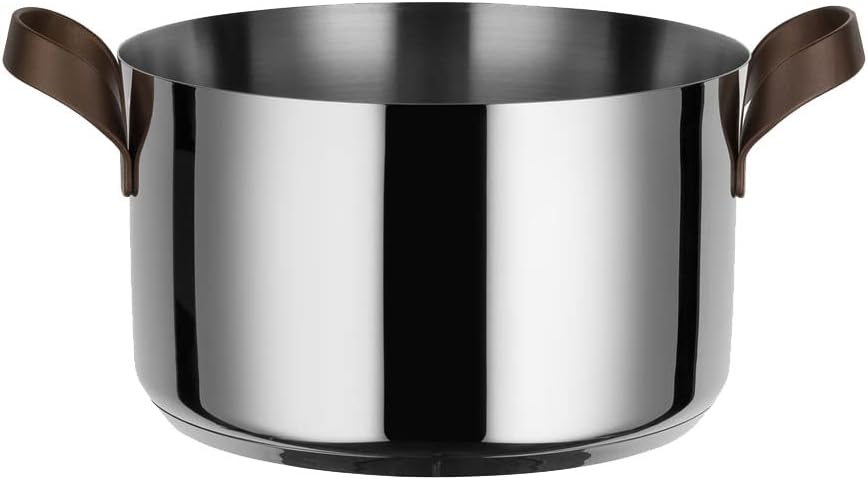 Alessi PU101/24 edo Kasserolle mit zwei Griffen, Stainless Steel, Edelstahl Ø 24 Edelstahl, Ø 24 Ede