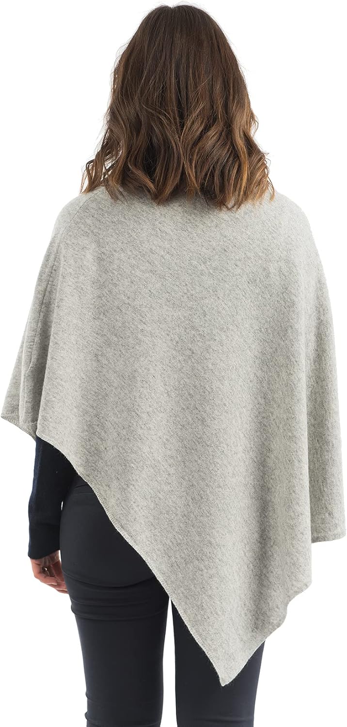 Dalle Piane Cashmere - Poncho aus Kaschmir-Gemisch - Made in Italy - Damen Einheitsgrösse Grau, Einh