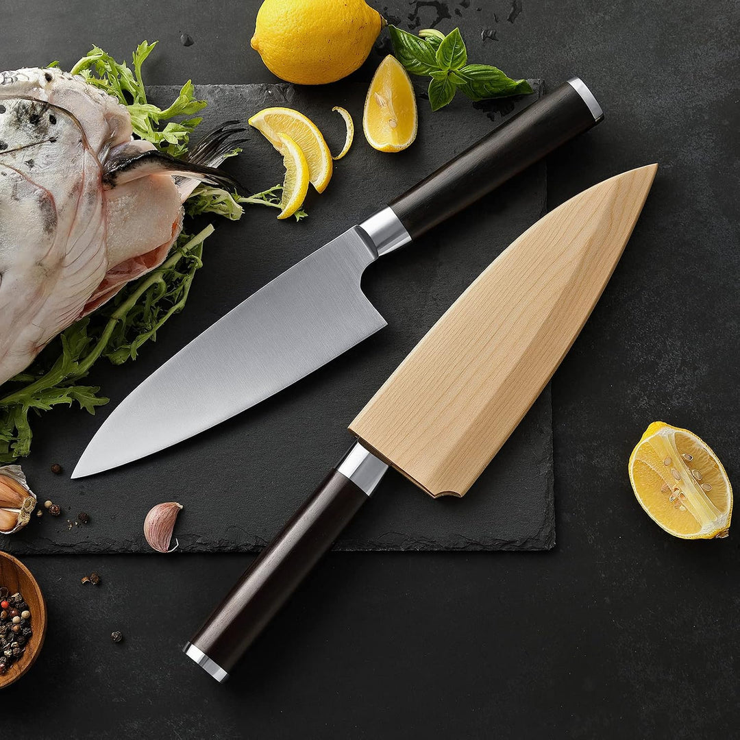 XINZUO 18cm Deba Messer, Edelstahl X8Cr14MoV Sashimi Sushi Messer Einzelfase Klinge- Kochmesser Prof