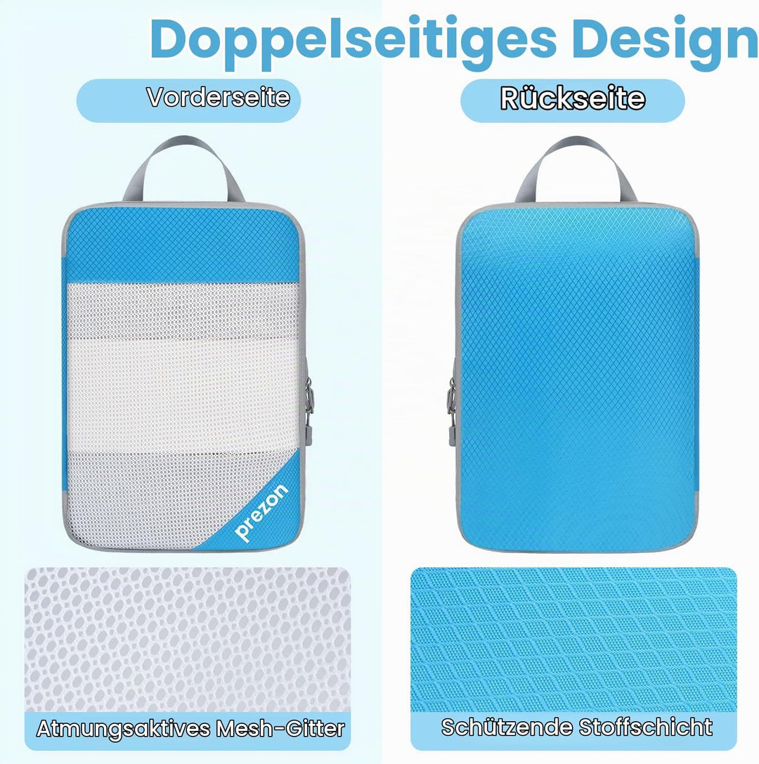 Prezon 6 Set Kompressions-Packwürfel, Durchsichtiges Design, Platzsparend, Leicht, Massgeschneiderte
