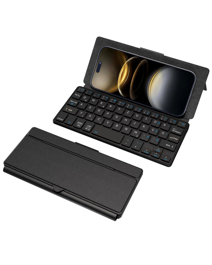 Doohoeek Dual Bluetooth Tastatur für Handy, Mini Tragbare Funktastatur für iPhone, iPad mini, Samsun