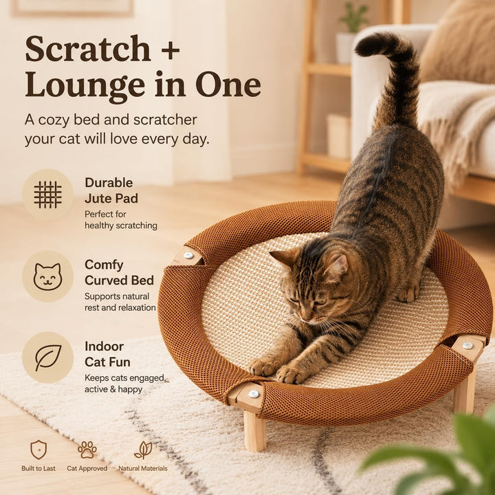 Kratzbrett Katzen,2-in-1 natürliches Jute-Katzenkratz-Kratz-Pad, Katzenliege, Kratzmöbel für alle Ka