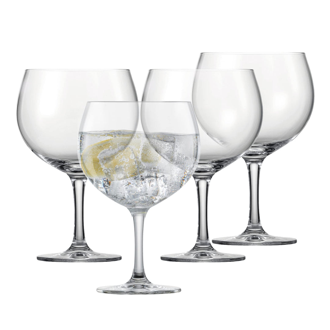 SCHOTT ZWIESEL Gin Tonic Glas Bar Special (4er-Set), bauchige Longdrinkgläser für Gin Tonic, spülmas