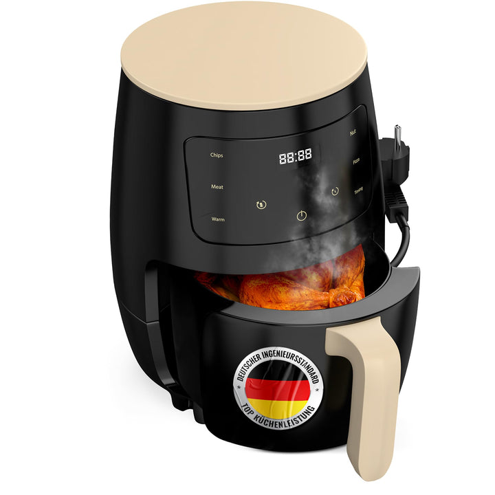Heissluftfritteuse - 6 L kompakte Heissluftfritteuse für schnelle Mahlzeiten, Touch Controls, Airfry