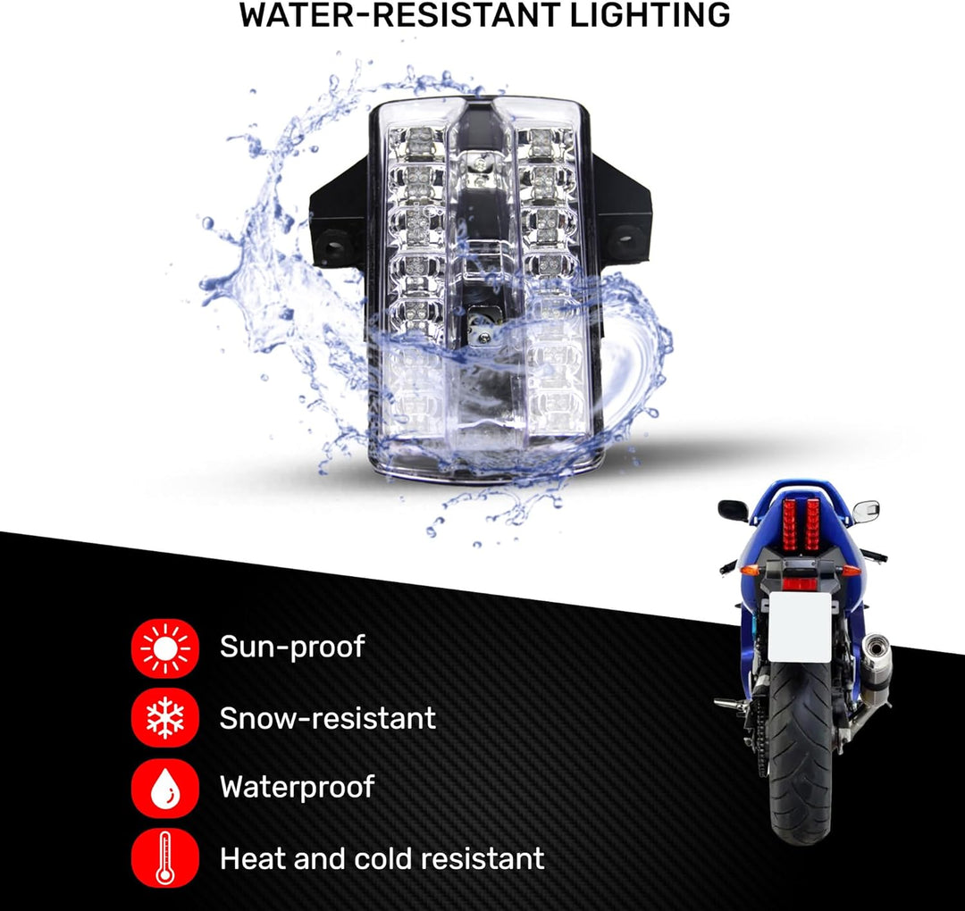 avdb-moto LED-Bremslicht mit integrierten Blinker kompatibel mit Suzuki SV 650 1000 2003 + (Getönt),