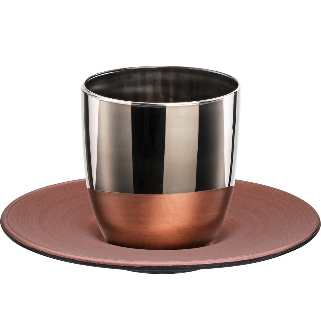 EISCH Cosmo Espressobecher mit Untersetzer Platin-Kupfer 109/6 in Geschenkröhre