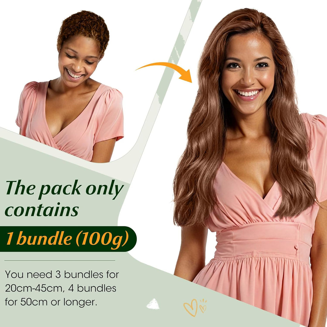 Elailite Haartressen Echthaar Braun Sew in Bündel Hair Extensions Tressen Haarverlängerungen Brasili