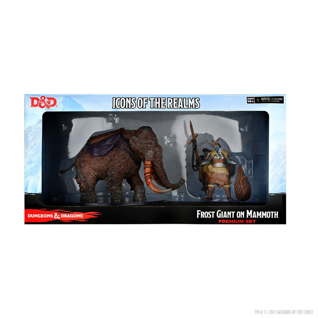 Wizkids Games D&D Icons of The Realms Miniatures: Snowbound Frost Giant and Mammoth Premium Set (Set