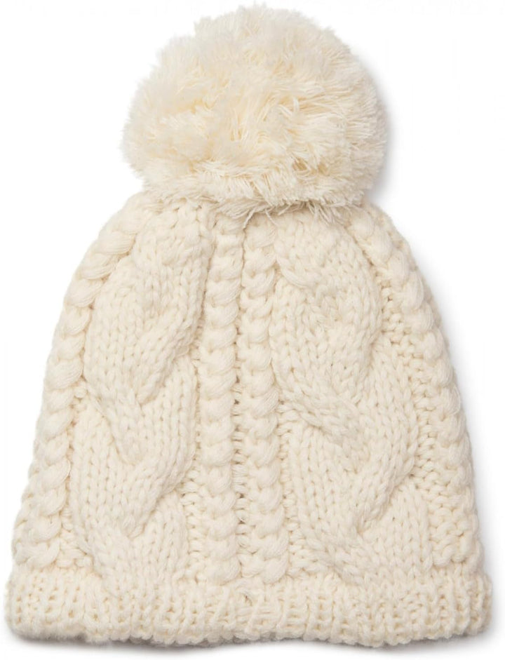 styleBREAKER Schal, Mütze und Handschuh Set, Zopfmuster Strickschal mit Bommelmütze und Handschuhe,