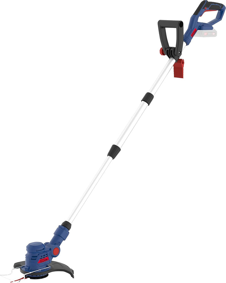 Güde 58599 Akku Rasentrimmer RT 18-0 (Inkl. 20 Ersatzmesser, 180° drehbarer Trimmerkopf, Pflanzensch