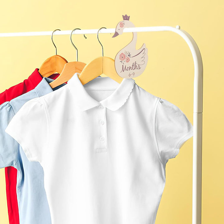 Yardwe 7 Stück Babykleiderschrank Trennwände Schwan Design mit UV Druck Eleganter Kleidertrenner für