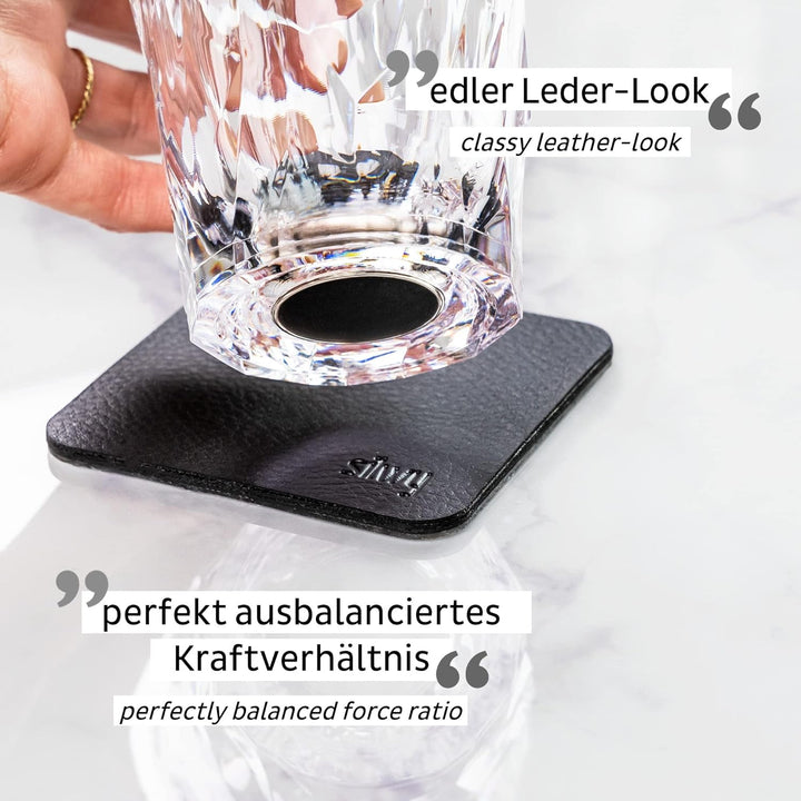 silwy® Hightech-Kunststoff-Magnet-Gläser inkl. Metall-Nano-Gel-Pads – rutschfeste Campinggläser, Boo