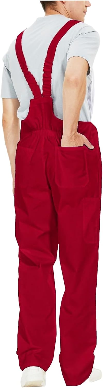 WORK IDEA Arbeits-Latzhose für Männer Multi Pocket Technology Herren Arbeitslatzhose S Rot, S Rot